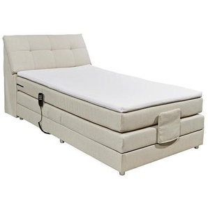 Esposa Boxspringbett, Creme, Textil, H2, 7-Zonen, 120x200 cm, Stoffauswahl, Topper durchgehend, in verschiedenen Größen erhältlich, Schlafzimmer, Betten, Boxspringbetten