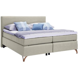 Esposa Boxspringbett, Beige, Textil, H2 + H3, 7-Zonen, Höhe ca. 18 cm, 140x200 cm, Federkernmatratze, Stoffauswahl, Topper durchgehend, in verschiedenen Größen erhältlich, Schlafzimmer, Betten, Boxspringbetten