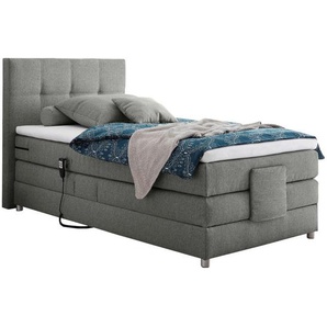 Esposa Boxspringbett, Grau, Textil, H2, 7-Zonen, Höhe ca. 17 cm, 100x200 cm, Matratze, gepolstertes Kopfteil, Federkernmatratze, Stoffauswahl, in verschiedenen Größen erhältlich, Schlafzimmer, Betten, Boxspringbetten