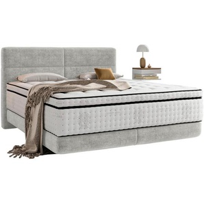 Esposa Boxspringbett, Hellgrau, Textil, H3, 7-Zonen, Höhe ca. 34 cm, 140x200 cm, Federkernmatratze, Stoffauswahl, Topper durchgehend, Matratze durchgehend, Schlafzimmer, Betten, Boxspringbetten