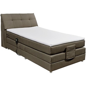 Esposa Boxspringbett, Dunkelbraun, Textil, H2, 7-Zonen, 120x200 cm, Stoffauswahl, Topper durchgehend, Schlafzimmer, Betten, Boxspringbetten