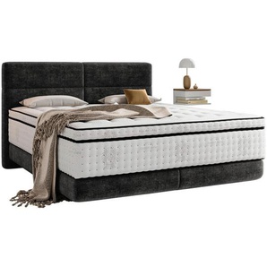 Esposa Boxspringbett, Schwarz, Textil, H3, 7-Zonen, Höhe ca. 34 cm, 140x200 cm, Federkernmatratze, Stoffauswahl, Topper durchgehend, Matratze durchgehend, Schlafzimmer, Betten, Boxspringbetten