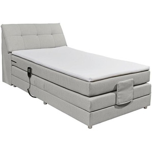 Esposa Boxspringbett, Silber, Textil, H2, 7-Zonen, 120x200 cm, Stoffauswahl, Topper durchgehend, Schlafzimmer, Betten, Boxspringbetten