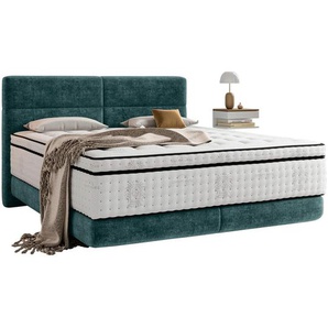 Esposa Boxspringbett, Türkis, Textil, H3, 7-Zonen, Höhe ca. 34 cm, 140x200 cm, Federkernmatratze, Stoffauswahl, Topper durchgehend, Matratze durchgehend, Schlafzimmer, Betten, Boxspringbetten