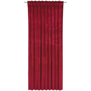 Esposa Fertigvorhang Pablo, Dunkelrot, Textil, Uni, 135x245 cm, Textiles Vertrauen - Oeko-Tex®, für Stange und Schiene geeignet, Samtoptik, mit