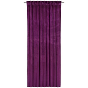 Esposa Fertigvorhang Pablo, Lila, Textil, Uni, 135x245 cm, Textiles Vertrauen - Oeko-Tex®, für Stange und Schiene geeignet, Samtoptik, mit Kombiband,