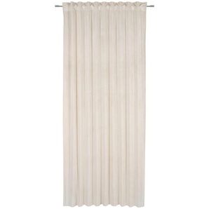 Esposa Fertigvorhang Pablo, Natur, Textil, Uni, 135x245 cm, Textiles Vertrauen - Oeko-Tex®, für Stange und Schiene geeignet, Samtoptik, mit Kombiband,