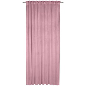 Esposa Fertigvorhang Pablo, Rosa, Textil, Uni, 135x245 cm, Textiles Vertrauen - Oeko-Tex®, für Stange und Schiene geeignet, Samtoptik, mit Kombiband,