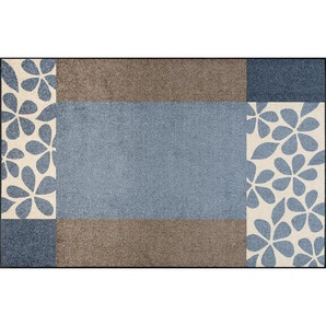 Esposa Flachwebeteppich Florita Blue, Blau, Braun, Weiß, Textil, Blume, rechteckig, 115 cm, Textiles Vertrauen - Oeko-Tex®, Made in EU, Oeko-Tex® Standard 100, für Fußbodenheizung geeignet, rutschfest, Teppiche & Böden, Teppiche, Moderne Teppiche