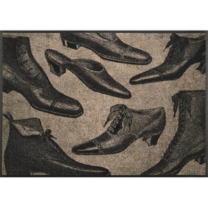 Esposa FUßMATTE, Grau, Textil, Vintage, rechteckig, 60x85 cm, Oeko-Tex® Standard 100, rutschfest, Teppiche & Böden, Fuß & Stufenmatten, Fußmatten