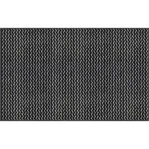 Esposa FUßMATTE Duo Pepper, Schwarz, Textil, Streifen, rechteckig, 75x120 cm, Oeko-Tex® Standard 100, Teppiche & Böden, Fußmatten
