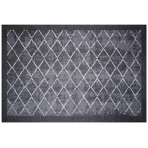 Esposa FUßMATTE, Schwarz, Weiß, Textil, Karo, rechteckig, 80x120 cm, für alle Fußböden geeignet, Teppiche & Böden, Fußmatten