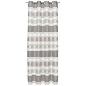 Esposa Ösenschal Sophie, Taupe, Textil, Streifen, 135x245 cm, Voile, Wohntextilien, Gardinen & Vorhänge, Fertiggardinen, Ösenschals