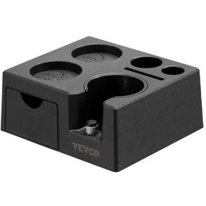 Espresso-Stampfstation aus ABS, 7 in 1 Multifunktionale Stampfstation mit abnehmbarem Schlitz, Espresso-Abklopfbehälter mit rutschfester Basis, passend für 51-58 mm Griffe Schwarz YFZ7QSL5158M9ZQ5IV0