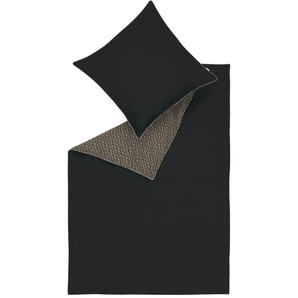 Bettwäsche ESPRIT Scatter Gr. B/L: 200 cm x 200 cm (1 St.), B/L: 80 cm x 80 cm & 80 cm x 80 cm (2 St.), Renforcé, schwarz (black) Renforcé-Bettwäsche aus nachhaltigerer Baumwolle