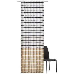 Esprit Fertigvorhang E-Jaimie , Schwarz, Beige, Hellbraun , Textil , Streifen , 130 cm , für Stange und Schiene geeignet , Wohntextilien, Gardinen & Vorhänge, Fertiggardinen, Fertiggardinen
