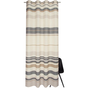 Vorhang ESPRIT Clay Gardinen Gr. 250 cm, Ösen, 140 cm, orange (natur, ocker, anthrazit) Landhaus Gardinen mit dunklen Ösen