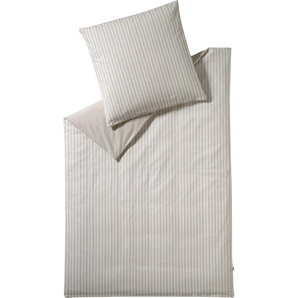 Wendebettwäsche ESPRIT Herringbone Bettwäsche Gr. B/L: 155 cm x 220 cm (1 St.), B/L: 80 cm x 80 cm (1 St.), Renforcé, beige (natur) Renforcé-Bettwäsche Bettwäsche mit Fischgrät-Muster