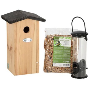 Esschert Design Komplettset für Kohlmeisen Vogelfutterhaus