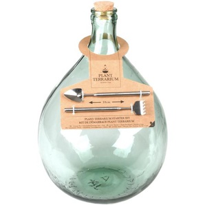 Esschert Design Terrarium Flasche 15 Liter Set Glas Pflanzen Gewächs Haus Deko