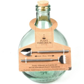 Esschert Design Terrarium Flasche 5 Liter Starter Set Glas Pflanzen Gewächs Haus