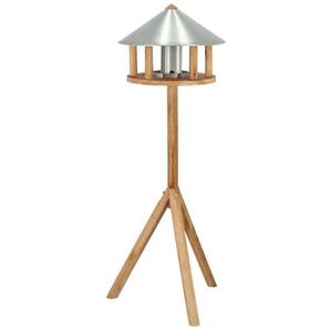 Esschert Design Vogel-Futterhaus mit Silo und Runddach Zink