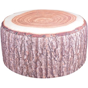 Esschert Outdoor Sitz Kissen BAUMSTAMM 58 cm Pouf Hocker Aufblasbar braun natur