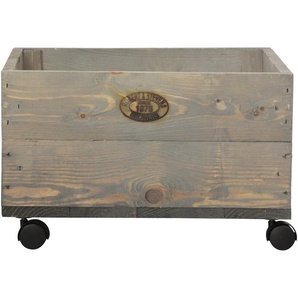 Esschert Pflanzen PflanzKasten 39x39x24,6cm Blumenkübel auf Rollen eckig Holz grau