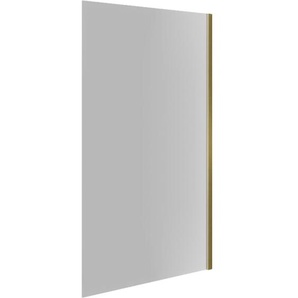Essebagno - Badewannenabtrennung Glas und aluminium 80 x 140 Gold gebürstet