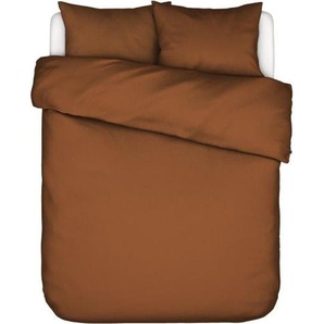 Essenza Satin Bettwäsche-Garnitur Minte Farbe Leather brown Größe 135x200+80x80 837024