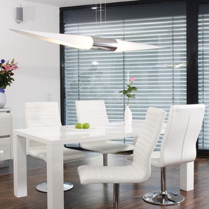 Essgruppe 5-tlg. 180 x 90 cm Tisch aus MDF Weiß + 4 Stühle aus Polyurethan Weiß