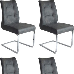 Essgruppe BYLIVING Sitzmöbel-Sets Gr. B/H/T: 140 cm x 95,9 cm x 62 cm, Kunstleder, ausziehbar, grau (braun, anthrazit) Essgruppen