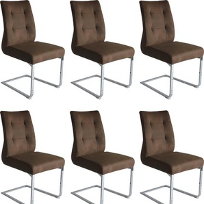Essgruppe BYLIVING Sitzmöbel-Sets Gr. B/H/T: 160 cm x 95,9 cm x 62 cm, Kunstleder, ausziehbar, braun Essgruppen