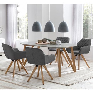 Essgruppe Golcar I 5-teilig 180cm Grau/Grau