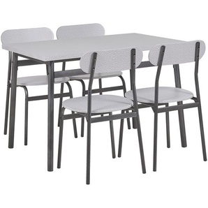 Essgruppe Grau/Schwarz Stahl und MDF-Platte rechteckiger Tisch 110x70 cm mit 4 Stühlen Moderner Industrieller Retro Stil Küche Wohn-Küche