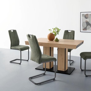 Essgruppe HELA Sitzmöbel-Sets Gr. Webstoff-Polyester, Synchron-Auszug, braun (braun, grün, grau) Essgruppen