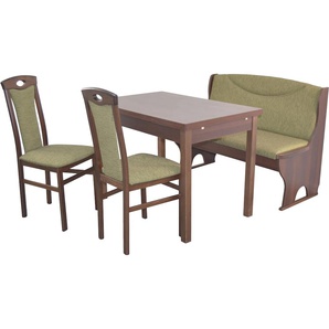 Essgruppe HOFMANN LIVING AND MORE 4tlg. Tischgruppe Sitzmöbel-Sets Gr. B/H/T: 45 cm x 95 cm x 48 cm, Stoff, Ansteckplatten, grün (oliv, oliv, nussbaum, nachbildung) Essgruppen Stühle montiert
