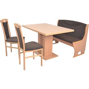 Essgruppe HOFMANN LIVING AND MORE 4tlg. Tischgruppe Sitzmöbel-Sets Gr. B/H/T: 45 cm x 95 cm x 48 cm, Stoff, braun (schoko, schoko, buche, nachbildung) Essgruppen Stühle montiert