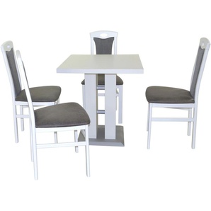 Essgruppe HOFMANN LIVING AND MORE 5tlg. Tischgruppe Sitzmöbel-Sets Gr. B/H/T: 45 cm x 95 cm x 48 cm, Polyester, weiß (weiß, schwarz, weiß) Essgruppen