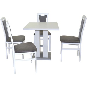 Essgruppe HOFMANN LIVING AND MORE 5tlg. Tischgruppe Sitzmöbel-Sets Gr. B/H/T: 45 cm x 95 cm x 48 cm, Polyester, weiß (weiß, schwarz, weiß) Essgruppen Stühle montiert