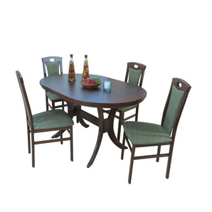 Essgruppe HOFMANN LIVING AND MORE 5tlg. Tischgruppe Sitzmöbel-Sets Gr. B/H/T: 45 cm x 95 cm x 48 cm, Stoff, Einlegeplatte, grün (olive, olive, nussbaum, nachbildung) Essgruppen Stühle montiert