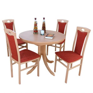 Essgruppe HOFMANN LIVING AND MORE 5tlg. Tischgruppe Sitzmöbel-Sets Gr. B/H/T: 45 cm x 95 cm x 48 cm, Stoff, Einlegeplatte, orange (terra, terra, buche, nachbildung) Essgruppen Stühle montiert
