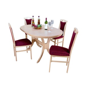 Essgruppe HOFMANN LIVING AND MORE 5tlg. Tischgruppe Sitzmöbel-Sets Gr. B/H/T: 45 cm x 95 cm x 48 cm, Stoff, Einlegeplatte, rot (bordeau x, bordeau buche, nachbildung) Essgruppen Stühle montiert