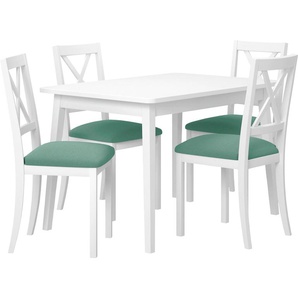 Essgruppe HOME AFFAIRE Aldo Olivia Sitzmöbel-Sets Gr. Set 1 weiß_9107, weiß Essgruppen bestehend aus Esstisch »Aldo« Breite 120 cm und 4 Stühlen »Olivia«