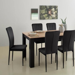 Essgruppe HOME AFFAIRE Bergamo Sitzmöbel-Sets Gr. B/H/T: 160 cm x 75 cm x 88,5 cm, Samt, schwarz (schwarz, schwarz, schwarz) Essgruppen