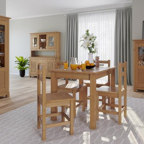 Essgruppe HOME AFFAIRE Rauna Sitzmöbel-Sets Gr. B/H/T: 140 cm x 75 cm x 80 cm, natur, beige (natur, natur) Essgruppen Aus massiver Kiefer, 5-teiliges Set