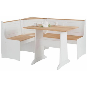 Essgruppe HOME AFFAIRE Sascha Sitzmöbel-Sets weiß (weiß, natur) Essgruppen mit Tisch und Truhen-Eckbank