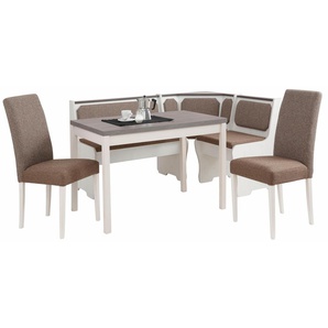 Essgruppe HOME AFFAIRE Spree Sitzmöbel-Sets braun (weiß, braun) Essgruppen bestehend aus Eckbank, Tisch und 2 Stühlen