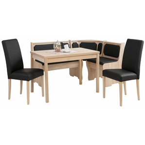 Essgruppe HOME AFFAIRE Spree Sitzmöbel-Sets schwarz (sonomafarben, schwarz) Essgruppen bestehend aus Eckbank, Tisch und 2 Stühlen
