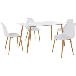 Essgruppe INOSIGN Miller Sitzmöbel-Sets Gr. B: 140 cm, Tisch 140 cm, weiß Essgruppen
